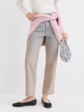 LOFT Coated High Rise Straight Jeans